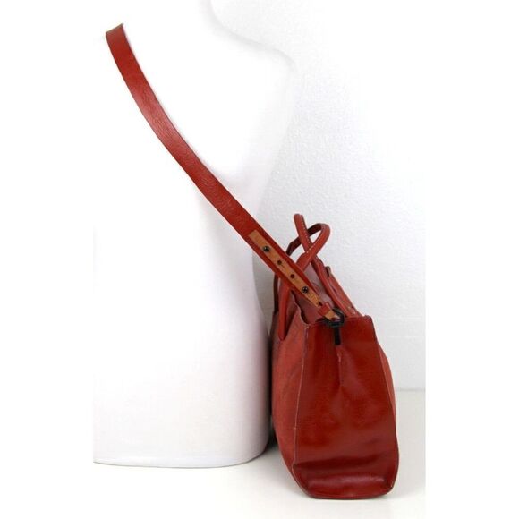 KELSI DAGGER BROOKLYN RED GENUINE LEATHER SUEDE SATCHEL SHOULDER BAG XBODY PURSE - Picture 3 of 12